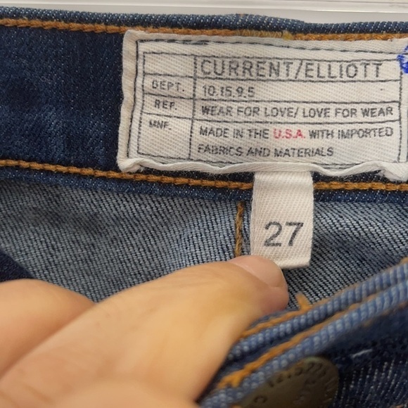 Current Elliott High Waist Dark Wash Stretch Skinny Cropped Jeans Sz 27 - Picture 2 of 4